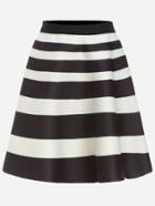 Romwe Black White Striped A Line Skirt