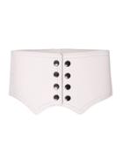 Romwe Croc Embossed White Wide Belt