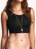 Romwe Rhinestone Pendant Bodychain