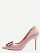 Romwe Pink Buckle Pointed Toe Pumps