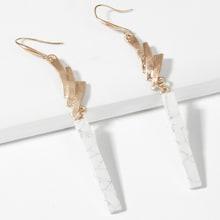 Romwe Marble Pattern Bar Drop Earrings