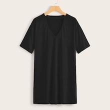 Romwe Choker Neck Shift T-shirt Dress