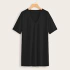 Romwe Choker Neck Shift T-shirt Dress