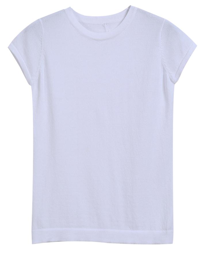 Romwe Round Neck Short Sleeve White T-shirt