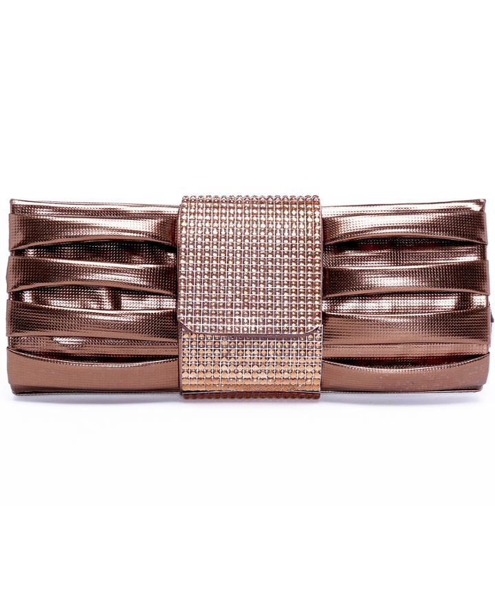 Romwe Coffee Buckle Pu Clutch Bag
