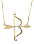 Romwe Gold Plated Rhinestone Love Necklace