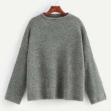 Romwe Dropped Shoulder Marled Knit Jumper