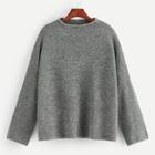 Romwe Dropped Shoulder Marled Knit Jumper
