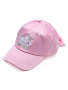 Romwe Pink Rose Embroidery Baseball Cap