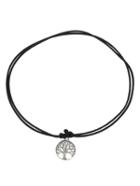 Romwe Black Tree-shaped Pendant Necklace