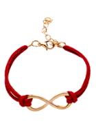 Romwe Red Double Layer Infinity Symbol Charm Bracelet