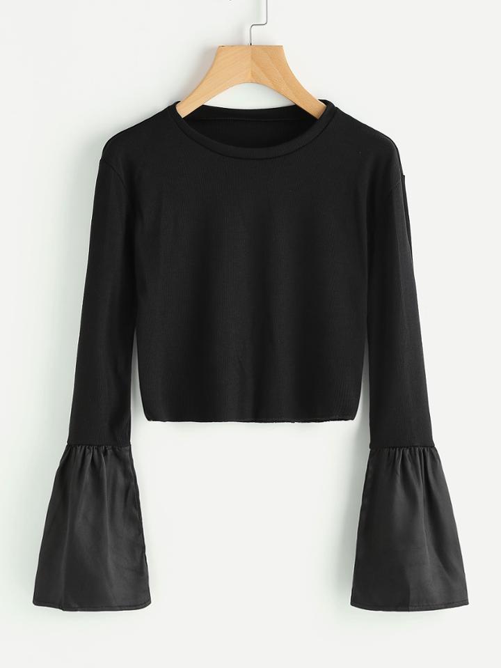 Romwe Fluted Sleeve Tee