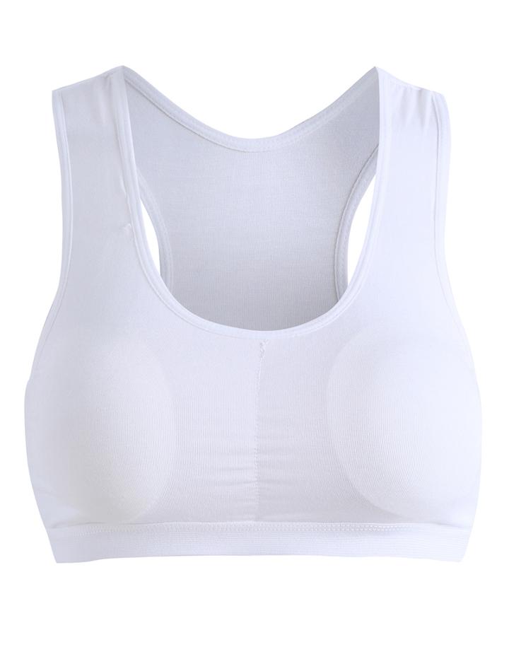 Romwe Scoop Neck Crop White Vest