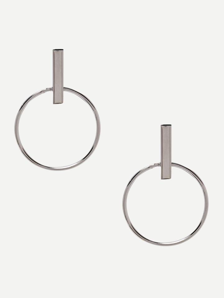 Romwe Silver Retro Alloy Geometric Earrings