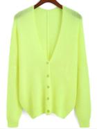 Romwe Open-knit Button-down Cardigan