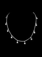 Romwe Silver Five-star Pendant Simple Necklace