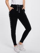 Romwe Pearl Beaded Side Grommet Velvet Sweatpants