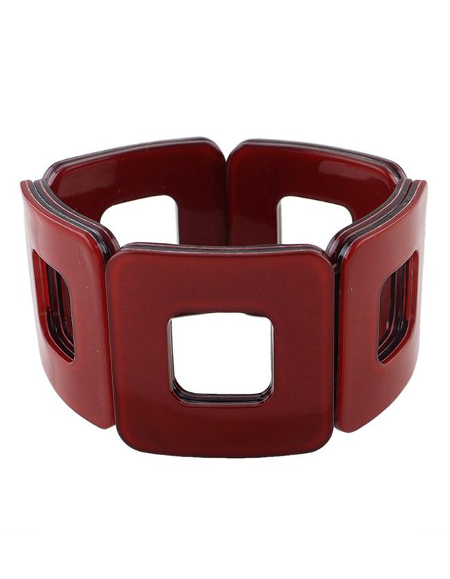 Romwe Punk Red Wide Bracelet