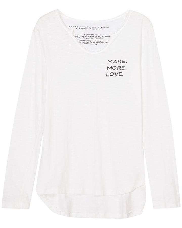 Romwe Dip Hem Letter Print Long Sleeve White T-shirt