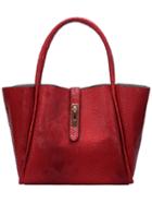 Romwe Red Serpentine Two Piece Tote Bag