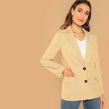 Romwe Notch Collar Pocket Front Striped Blazer