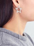 Romwe Rhinestone Star Dangle Earrings