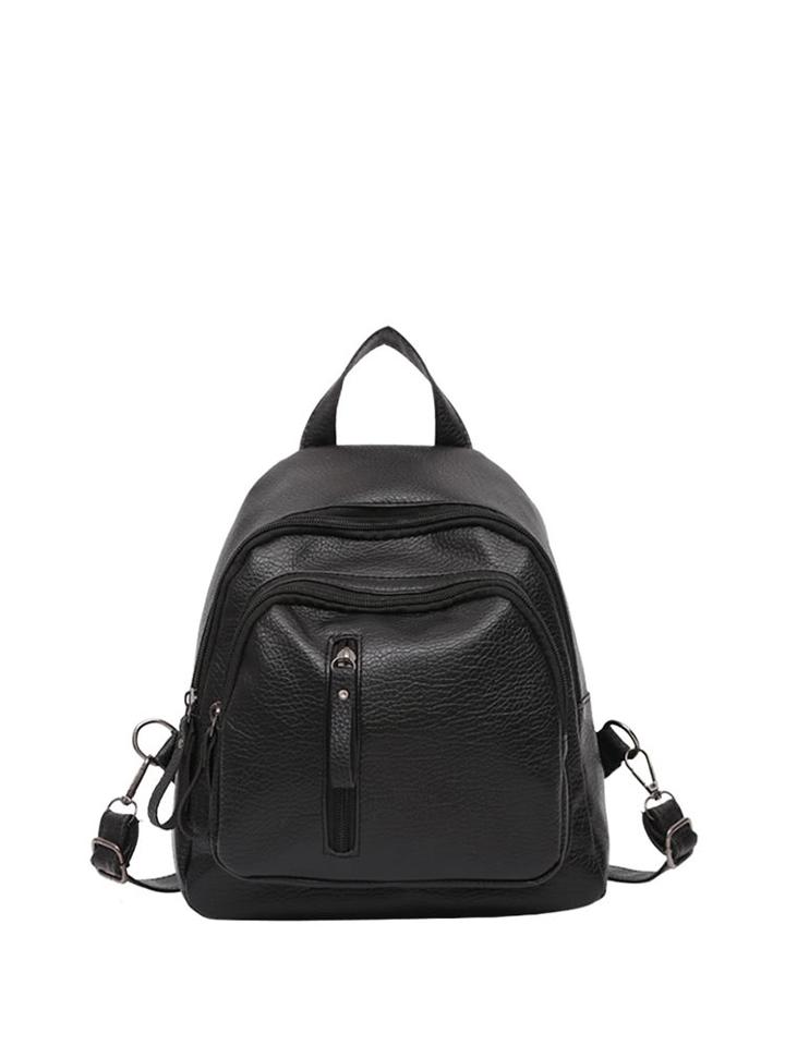 Romwe Vertical Zipper Detail Backpack