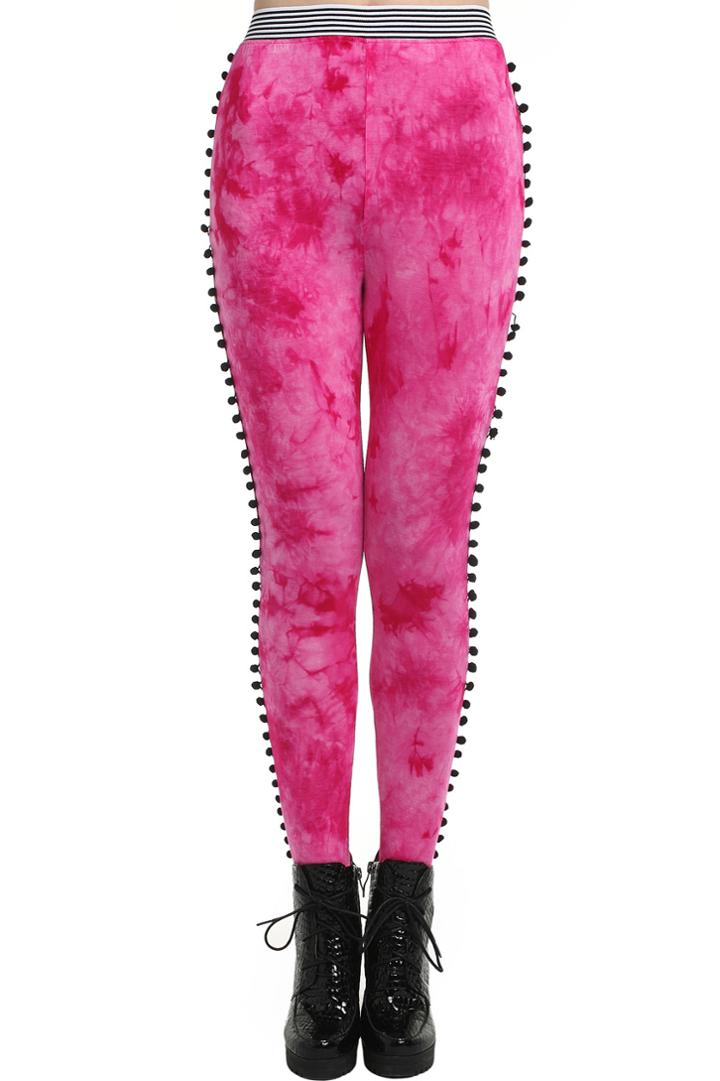 Romwe Romwe Stereo Wave Balls Pink Leggings