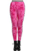 Romwe Romwe Stereo Wave Balls Pink Leggings
