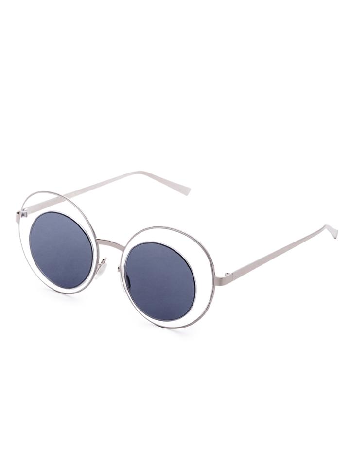 Romwe Silver Tone Grey Lens Sunglass