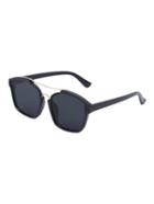 Romwe Black Fashionable Reflective Sunglasses