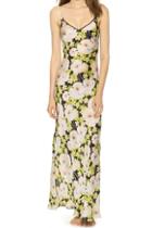 Romwe Strapped Floral Print Maxi Dress