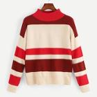 Romwe Colorblock Drop Shoulder Sweater