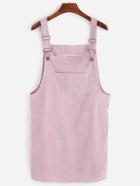 Romwe Corduroy Overall Dress With Pocket