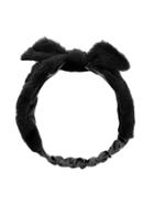 Romwe Black Faux Fur Bow Headband