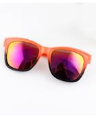Romwe Orange Lenses Sheer Rim Sunglasses