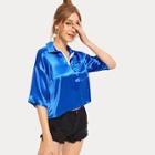 Romwe Zip And Pocket Detail Blouse
