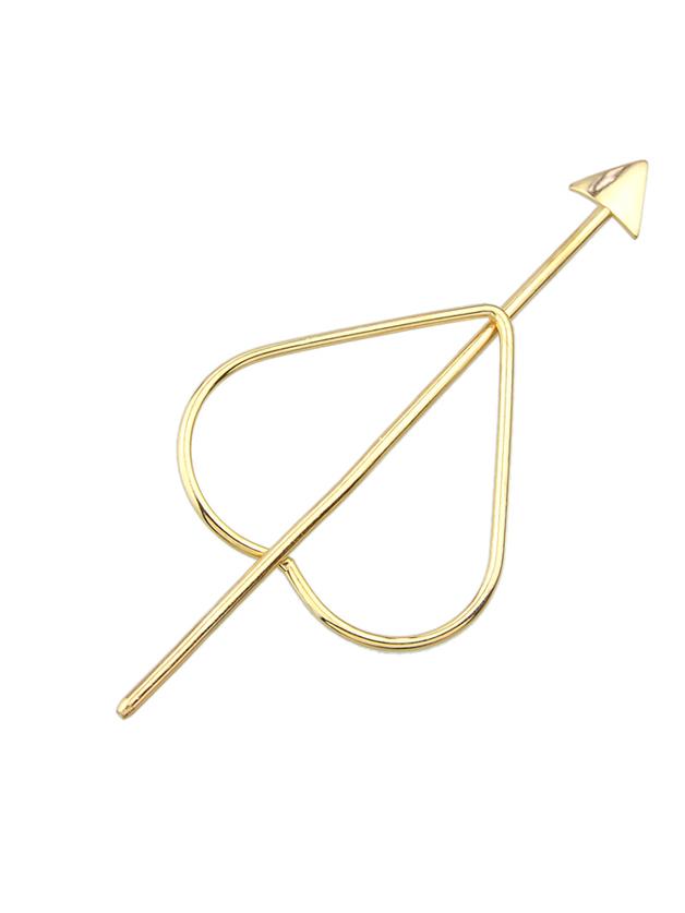 Romwe Gold Color Heart And Arrow Shape Hair Clip