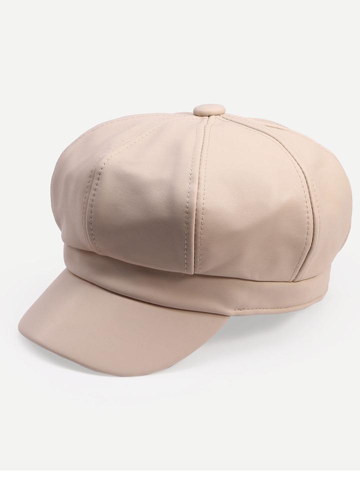 Romwe Beige Vintage Octagonal Cap