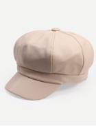 Romwe Beige Vintage Octagonal Cap