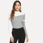 Romwe Color-block Skinny Sweater