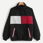 Romwe Zip Up Color Block Coat