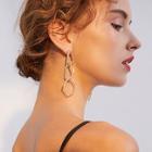 Romwe Link Irregular Hoop Drop Earrings