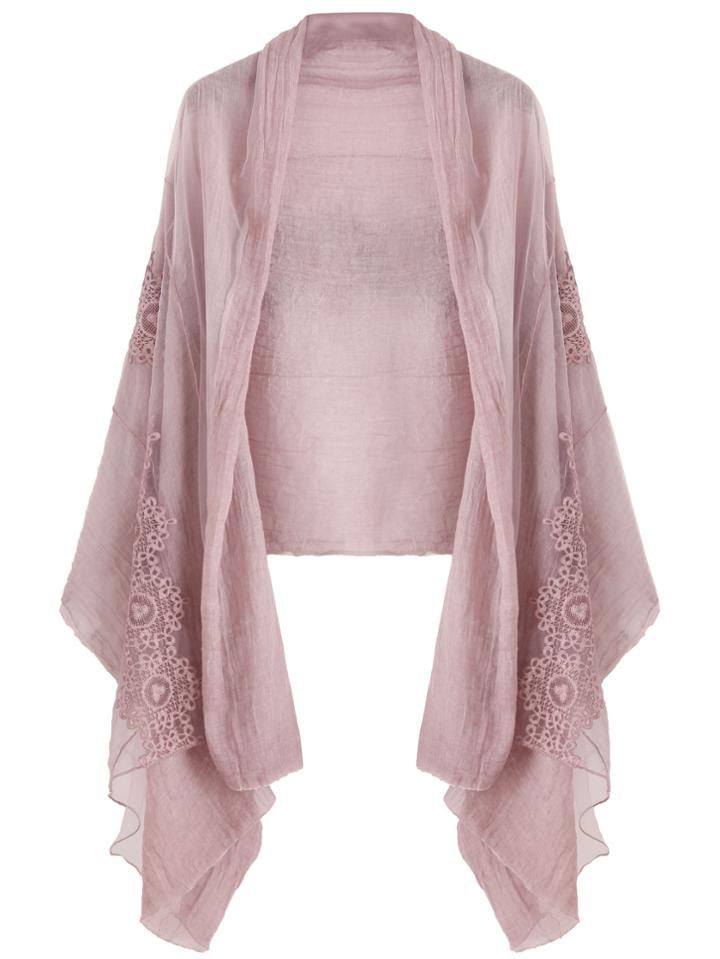 Romwe Purple Lace Voile Scarf