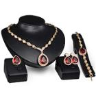 Romwe Spiral Design Necklace & Bracelet & Ring & Earrings