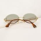 Romwe Rimless Tortoiseshell Flat Lens Sunglasses