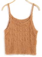 Romwe Spaghetti Strap Mohair Knit Khaki Vest