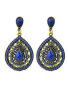 Romwe Beads Blue Fashion Design Hanging Earrings