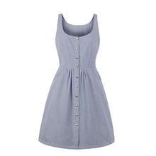 Romwe 50s Striped Button Through Dress