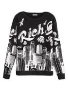 Romwe Black City Print Sweatshirt